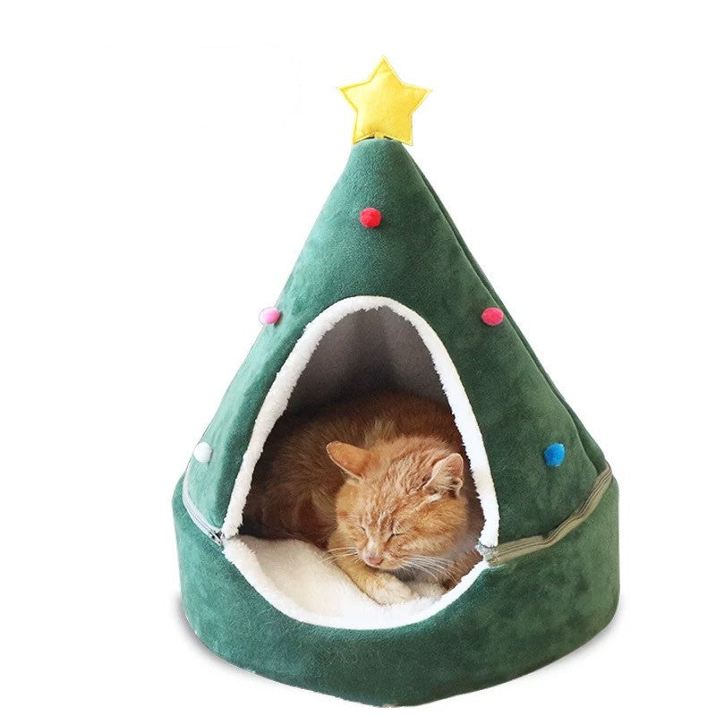 Christmas tree cat litter