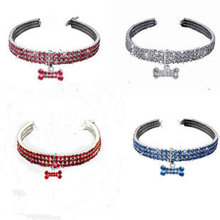 New Pet Collar Diamond Mixed Color Dogs And Cats Supplies Elastic Dogs And Cats Necklace Ornament