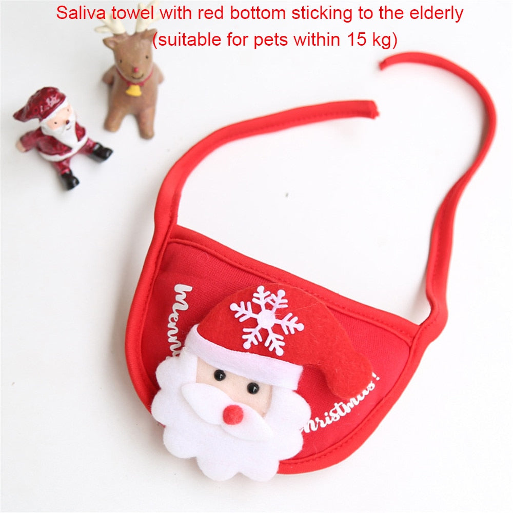 Dog Christmas Bandana Santa Hat Dog Scarf Triangle Bibs Kerchief Christmas Costume Outfit for Small Medium Large Dogs Cats Pets