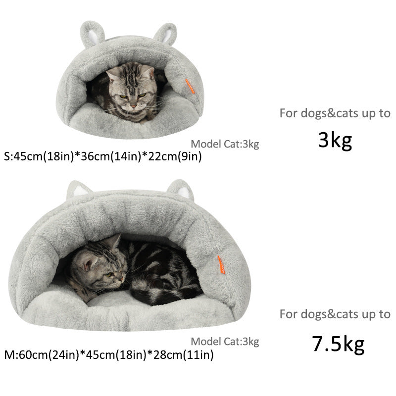 Pet Dog Cat Cave  Bed Basket House Kitten Soft Cozy Indoor Cushion Kennel Warm Nest