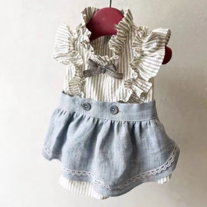 Dog Clothes Pet Denim Skirt